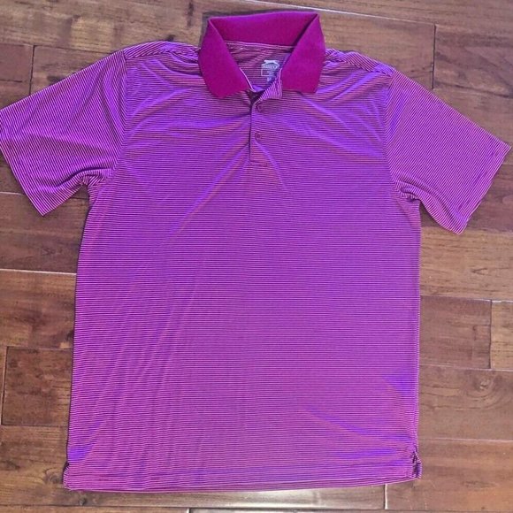 Slazenger Polo Shirt Men's Size XL Short Sleeve Purple Striped wicking U… - Picture 1 of 9